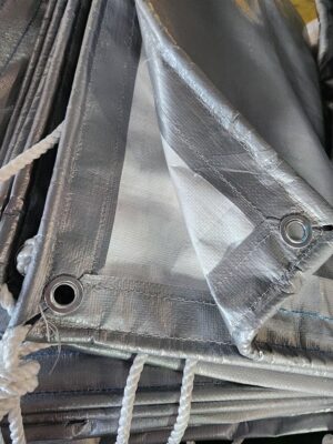 Bạt trắng xám nhũ bạc che nắng mưa