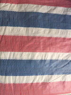 Bạt nhựa PE sọc 3 màu che nắng mưa ngoài trời tại Xưởng Bạt Xanh Cam