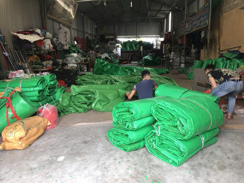 Xưởng sản xuất gia công bạt che sà lan Xưởng sản xuất gia công bạt che sà lan