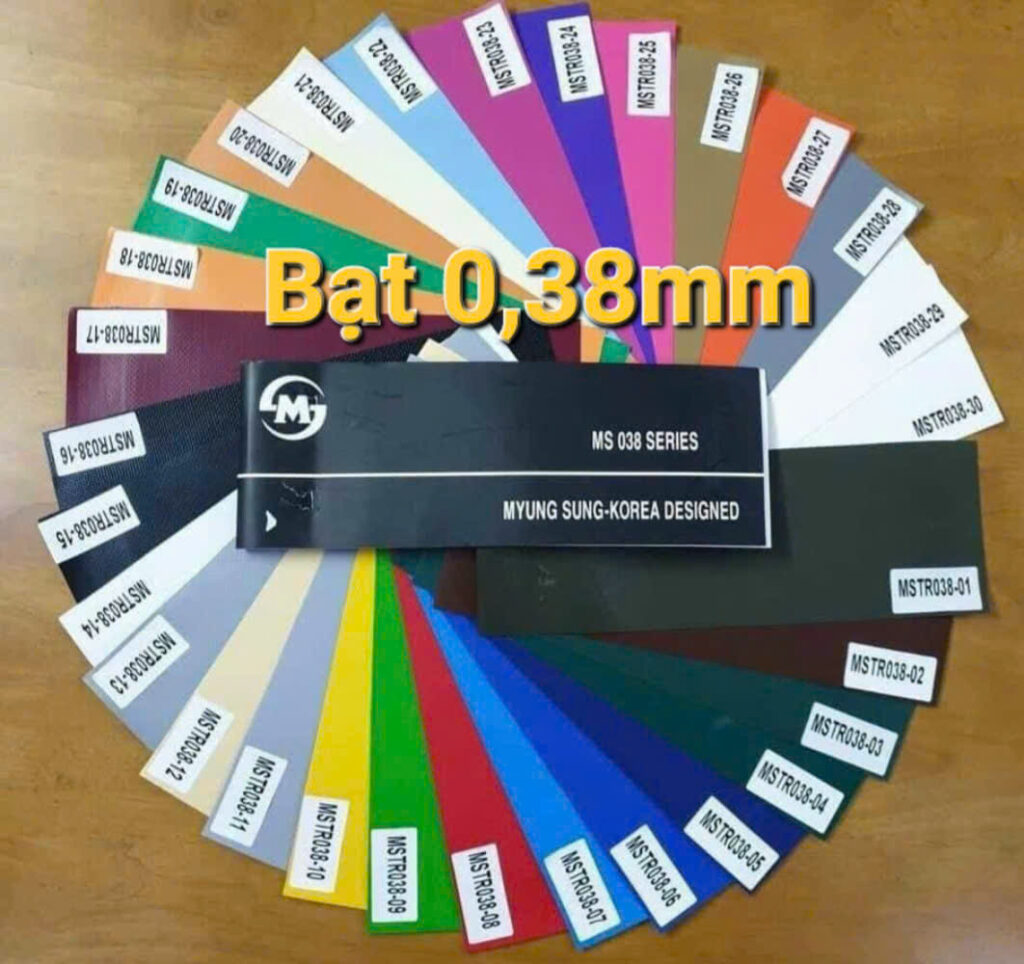 Bạt Myung Sung Korea (Hàn Quốc) dày 0,38mm Bạt Myung Sung Korea (Hàn Quốc) dày 0,38mm