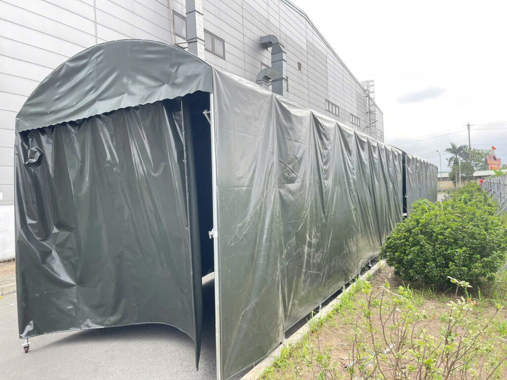 Ứng dụng bạt PVC làm nhà bạt di động Ứng dụng bạt PVC làm nhà bạt di động