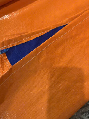 Bạt xanh cam định lượng 150g/m² may ép theo yêu cầu