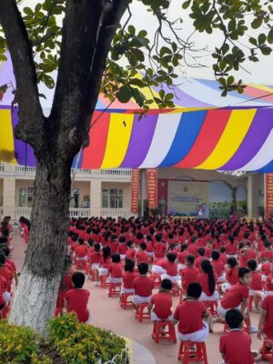 Bạt dù sự kiện che nắng sân trường