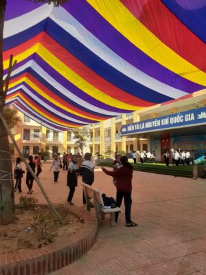 Bạt dù sự kiện che nắng sân trường