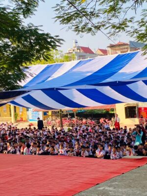 Bạt che nắng sân trường học ngoài trời