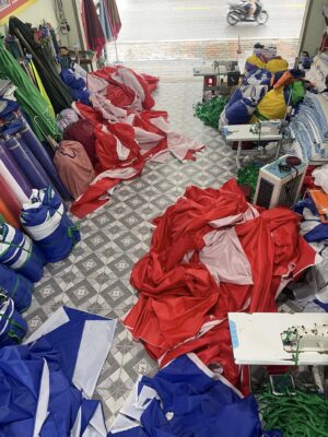 Xưởng may bạt dù che nắng mưa theo yêu cầu