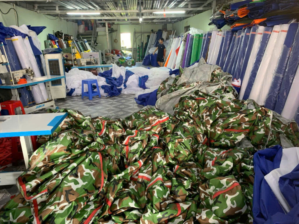 Xưởng may vải bạt dù quân đội giá rẻ toàn quốc Xưởng may vải bạt dù quân đội giá rẻ toàn quốc